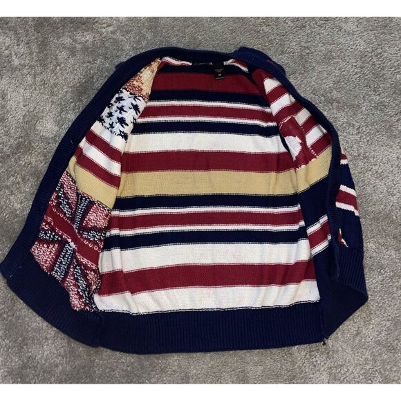 VTG Structure Knit Vest Made in USA Multi-Cultural National Flag Unisex Medium - Picture 5 of 11